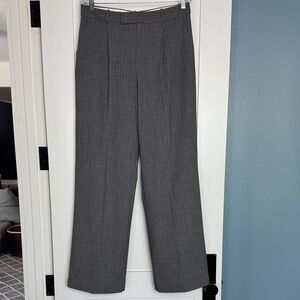 Mango Gray Pinstripe Wide-Leg Dress Pants